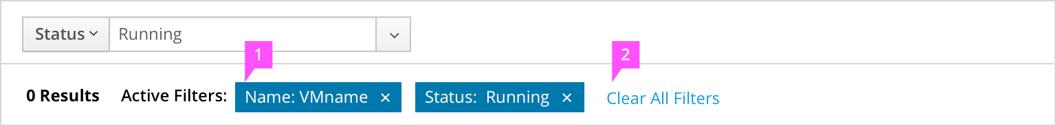 Title highlighting active filters bar