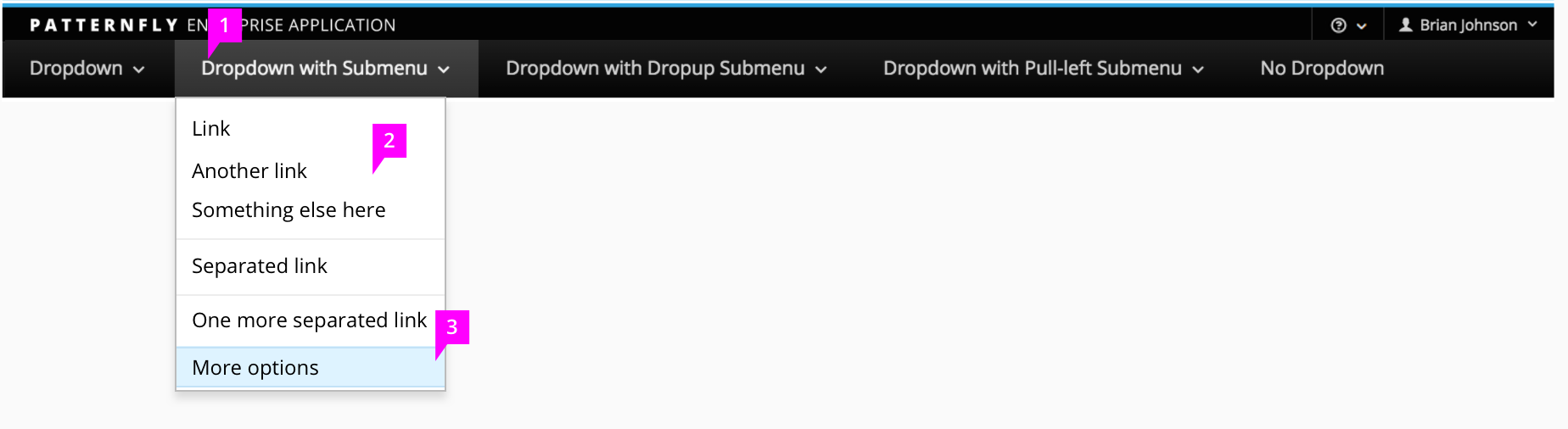 Horizontal Navbar with Drop-Down